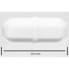 Bel-Art 37110-0138 25.4 x 9.5mm Spinbar Teflon Coated White Octagon Magnetic Stir Bar, 1/EA