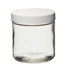 ESS 0250-0015-QC-MN  Jar,  250mL, 8oz, Glass, Clear, straight-sided, BC,L, 12/CS