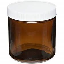 C & G LAB008100013 Jar, 250mL, 8oz., Glass, Amber, Straight-sided, BC, L, 12/CS