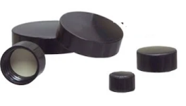 Qorpak CAP-00489 Caps, Black Phenolic Screw Caps, Rubber Liner, autoclavable, Berlin Packaging 12/PK